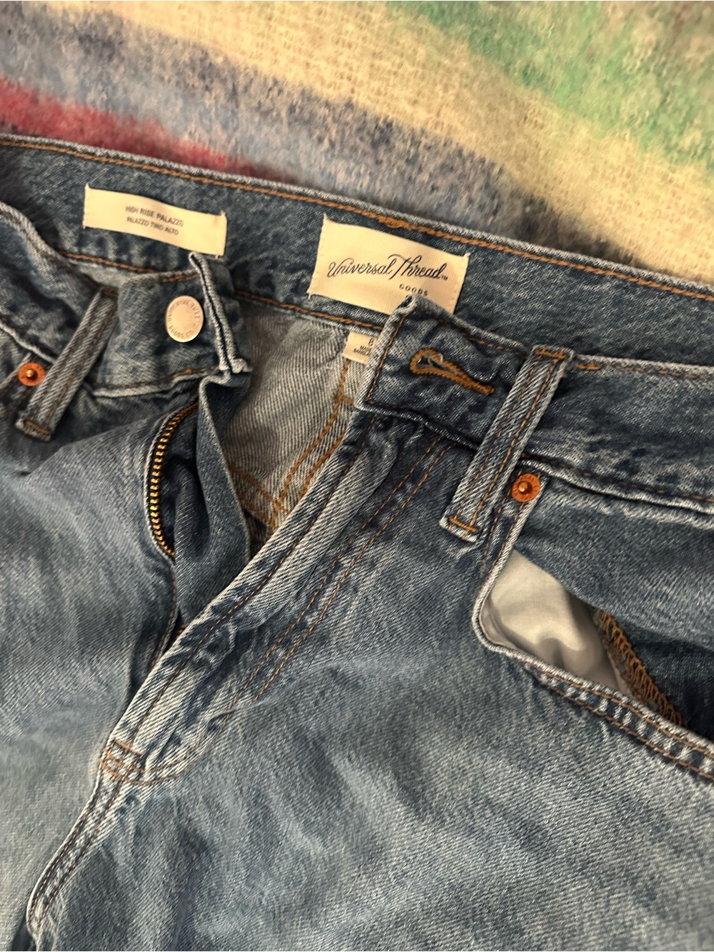 Universal Thread High-Rise Wide Leg Palazzo Jeans - Picture 6 of 7